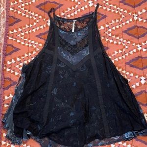 Free People Sheer side tie tank top